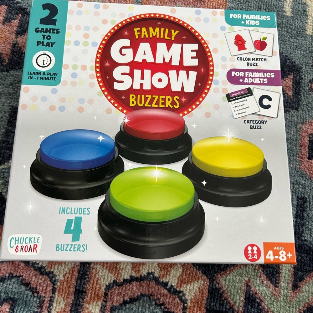 Family Game Show Buzzers - Red, Blue, Yellow, Green- new without tags